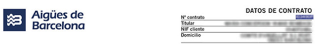 Factura d'AGBAR destacant el número de contracte